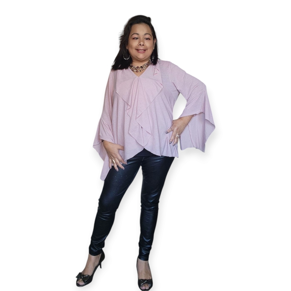 Splash Pink Ruffle Blouse - Picture 3 of 16